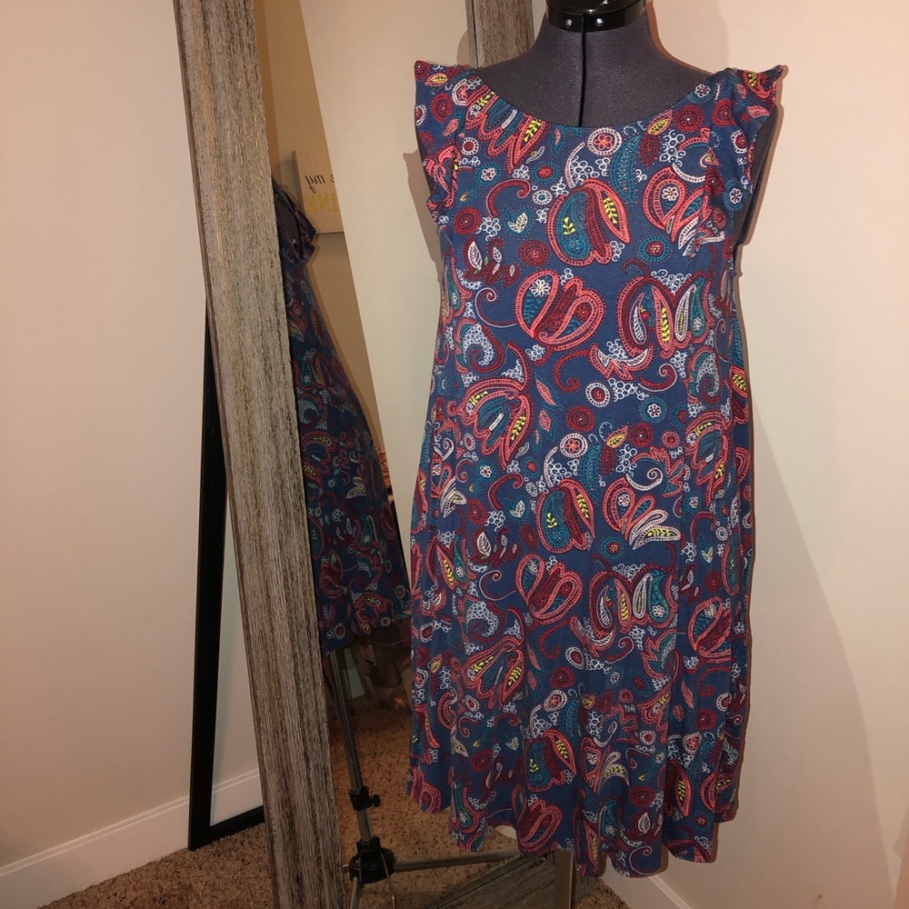 Loft Sleeveless Ruffle Dress